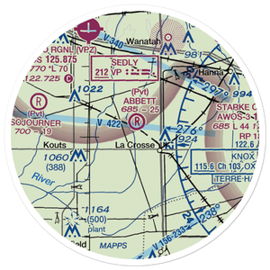 Lou Abbett Farms Airport (II18) VFR Sectional Sticker (20 mile)