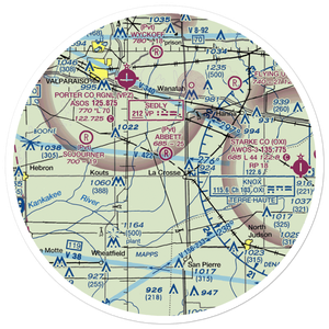 Lou Abbett Farms Airport (II18) VFR Sectional Sticker (30 mile)
