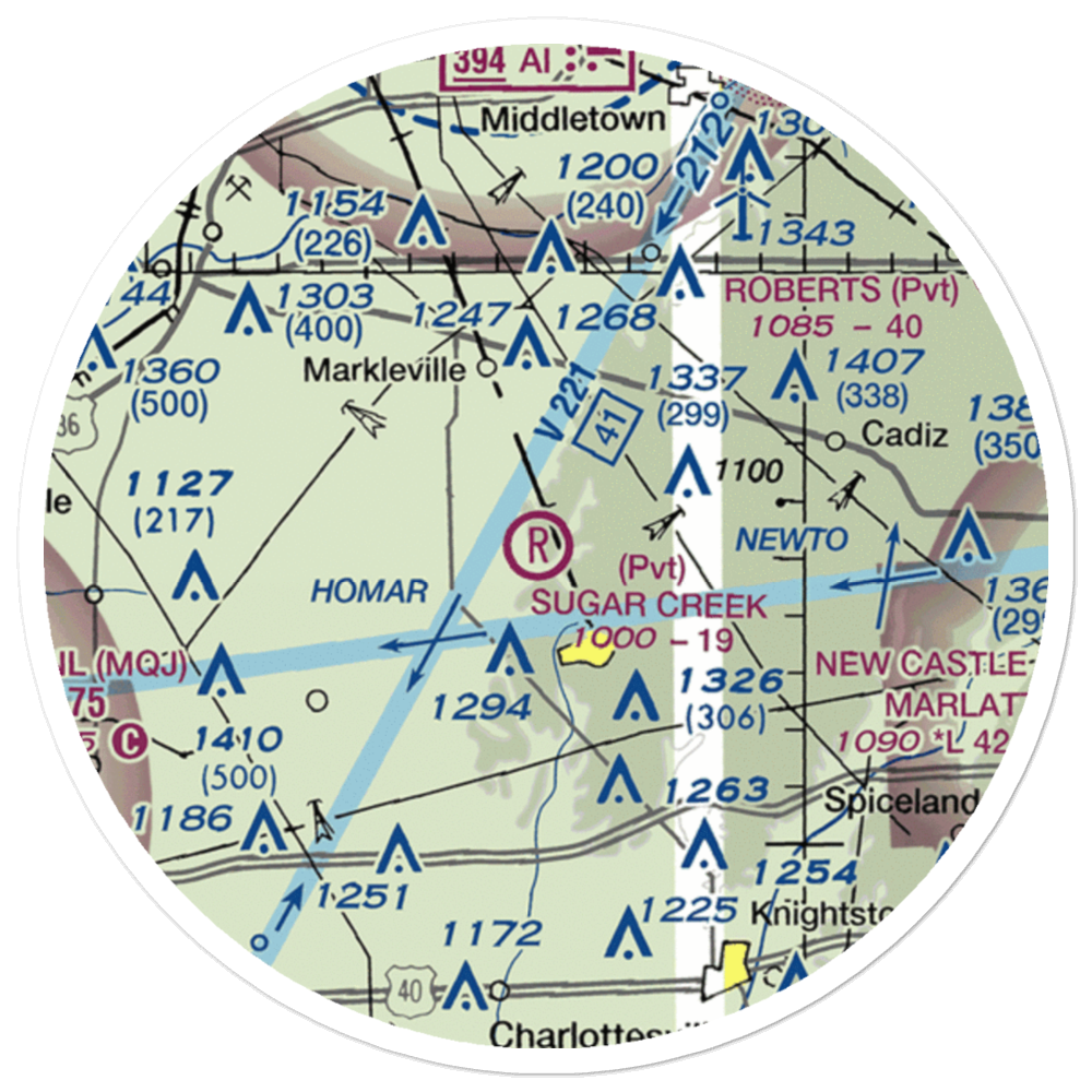 Sugar Creek Air Park (II13) VFR Sectional Sticker (20 mile) 