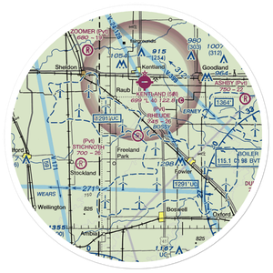 Rheude Airport (II08) VFR Sectional Sticker (30 mile)