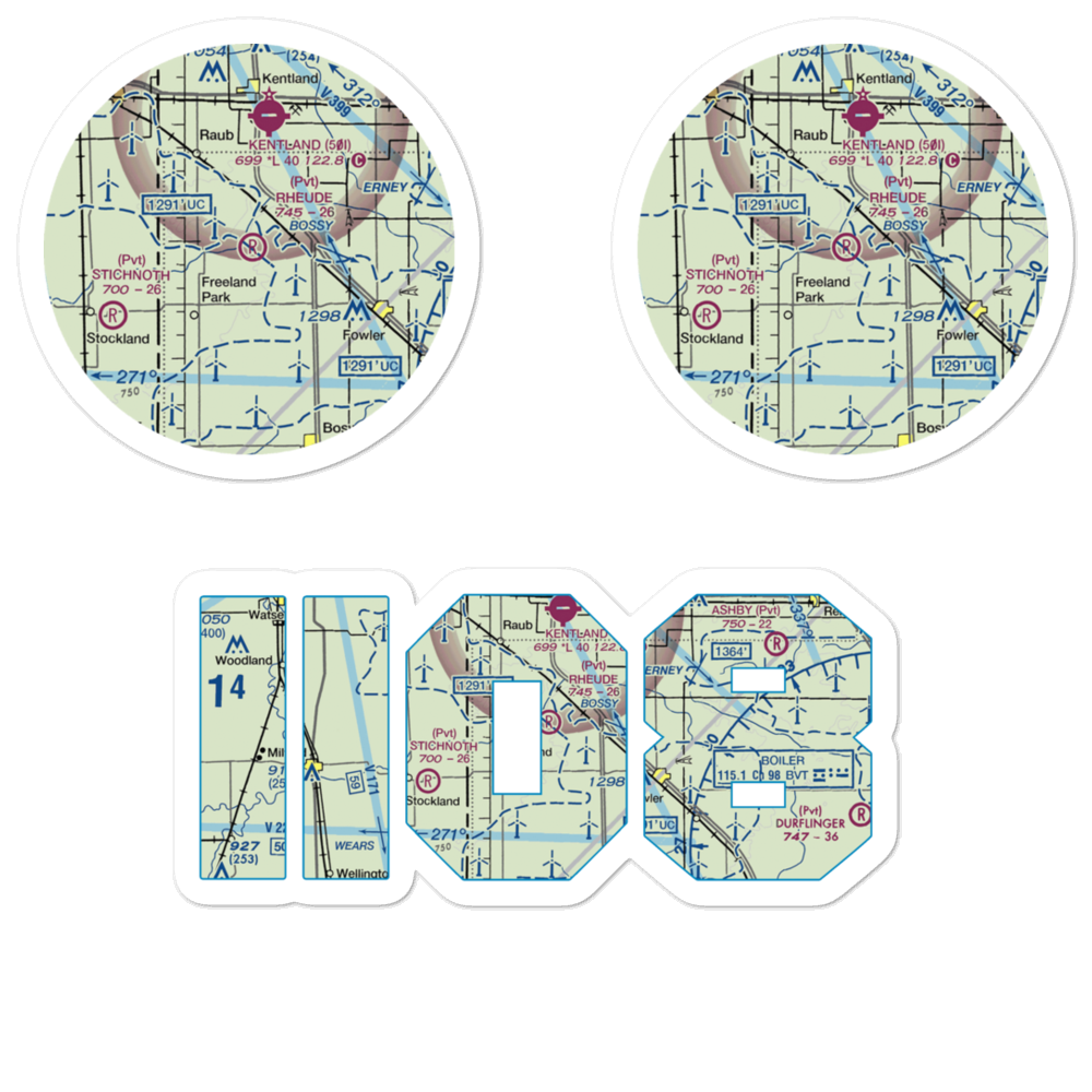 Rheude Airport (II08) VFR Sectional Sticker Pack 