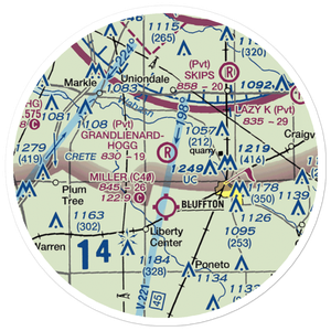 Grandlienard-Hogg Airport (II01) VFR Sectional Sticker (20 mile)