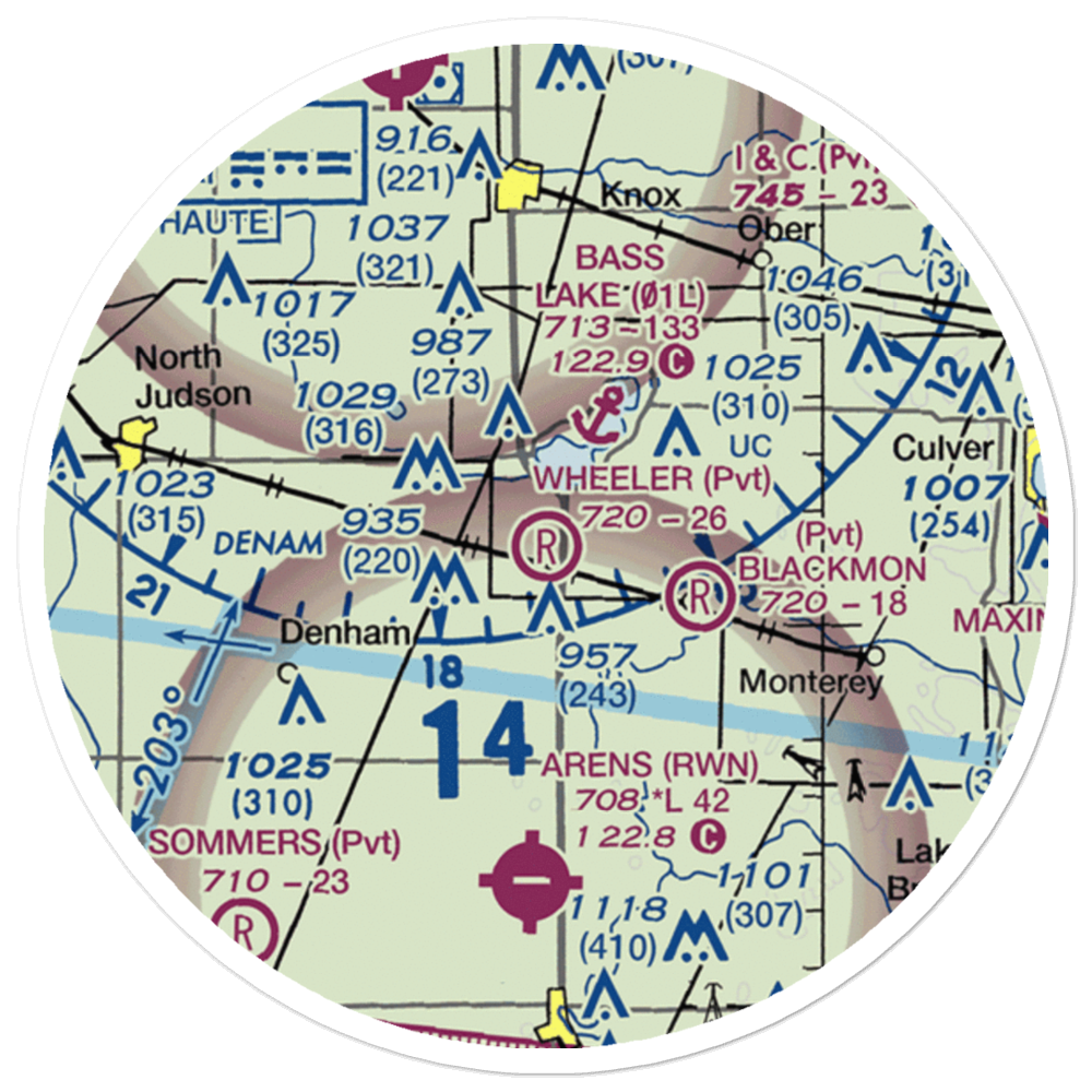 Wheeler Airport (IG05) VFR Sectional Sticker (20 mile) 