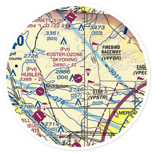 Foster Field - Dzone Skydiving Airport (ID92) VFR Sectional Sticker (20 mile)