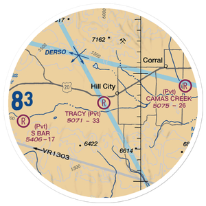 Tracy Ranch Airport (ID88) VFR Sectional Sticker (20 mile)