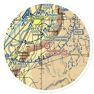 Rainbow Ranch Airport (ID87) VFR Sectional Sticker (20 mile)