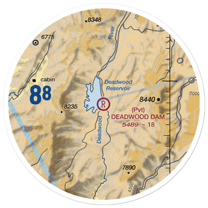 Deadwood Dam Airstrip (ID86) VFR Sectional Sticker (20 mile)