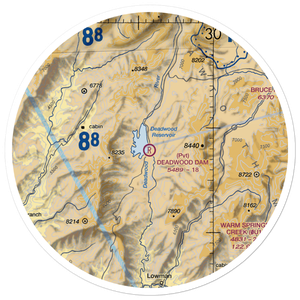 Deadwood Dam Airstrip (ID86) VFR Sectional Sticker (30 mile)