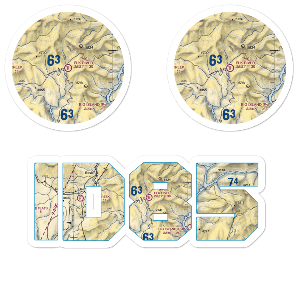 Elk River Airport (ID85) VFR Sectional Sticker Pack 