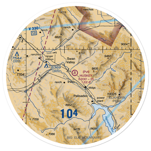 Huskey Airport (ID72) VFR Sectional Sticker (30 mile)