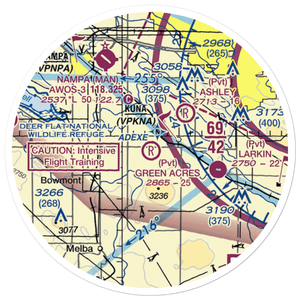 Green Acres Airport (ID68) VFR Sectional Sticker (20 mile)
