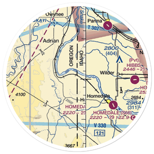 Richards Airport (ID63) VFR Sectional Sticker (20 mile)