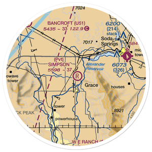 Simpson Airport (ID62) VFR Sectional Sticker (20 mile)