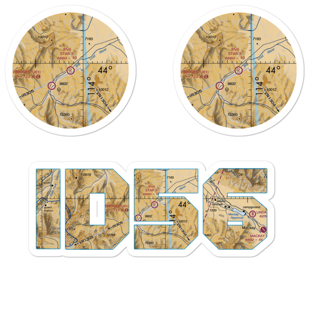 Star 's' Ranch Airport (ID56) VFR Sectional Sticker Pack 