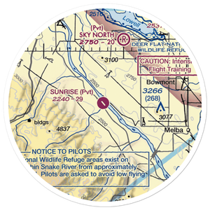 Sunrise Skypark Airport (ID40) VFR Sectional Sticker (20 mile)