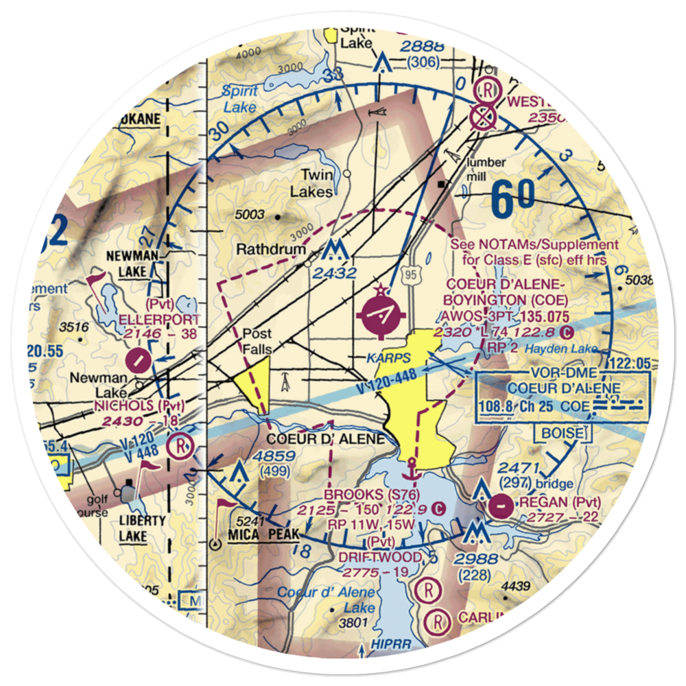 Hawk Haven Airport (ID27) VFR Sectional Sticker (30 mile) 