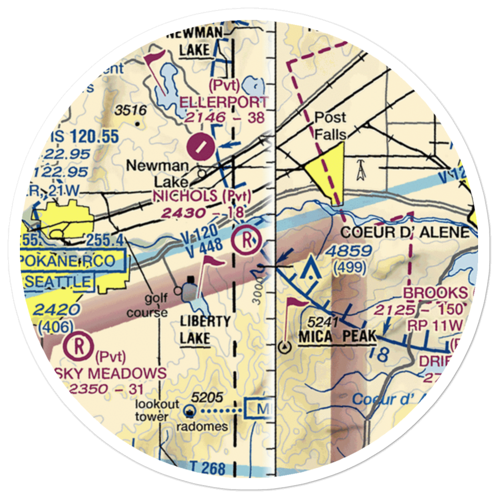 Nichols Ranch Airport (ID07) VFR Sectional Sticker (20 mile) 