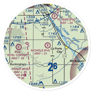 Nichols Airport (IA97) VFR Sectional Sticker (20 mile)