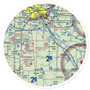 Nichols Airport (IA97) VFR Sectional Sticker (30 mile)