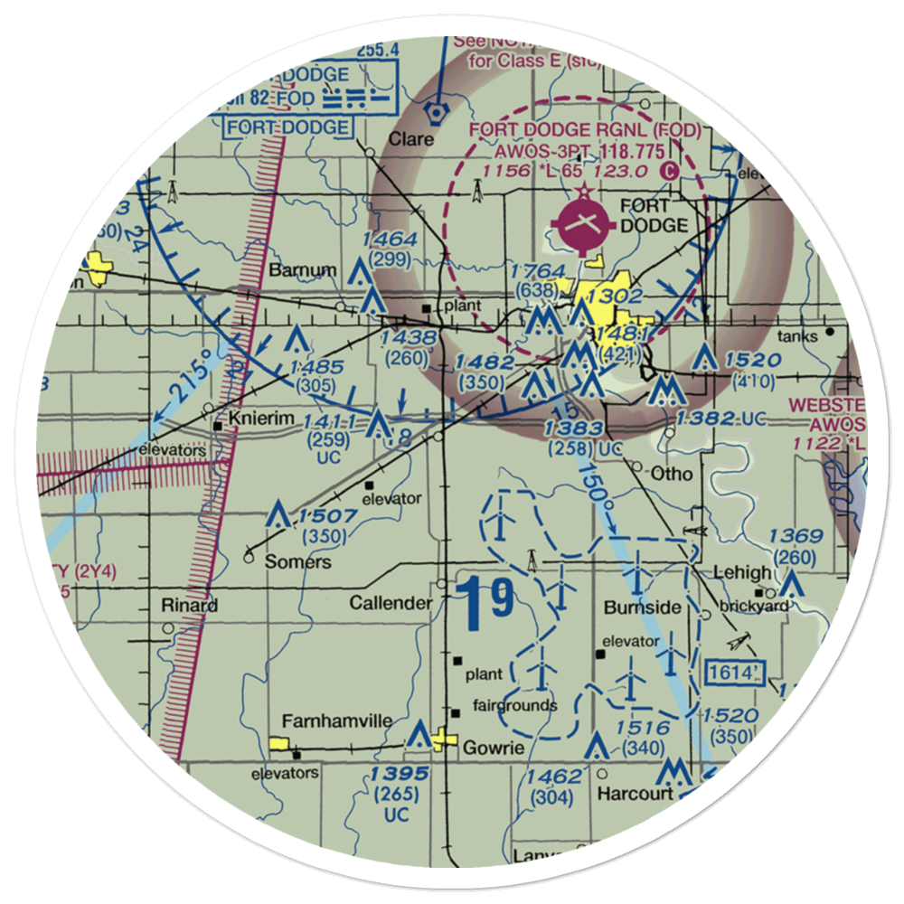Nesler Field (IA94) VFR Sectional Sticker (30 mile) 