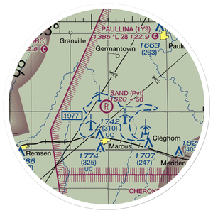 Sand Field Airport (IA69) VFR Sectional Sticker (20 mile)
