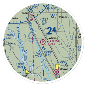 B-8 Farms Airport (IA58) VFR Sectional Sticker (20 mile)