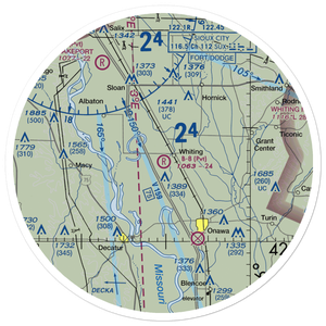 B-8 Farms Airport (IA58) VFR Sectional Sticker (30 mile)