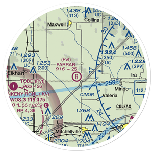 Farrar Airport (IA56) VFR Sectional Sticker (20 mile)