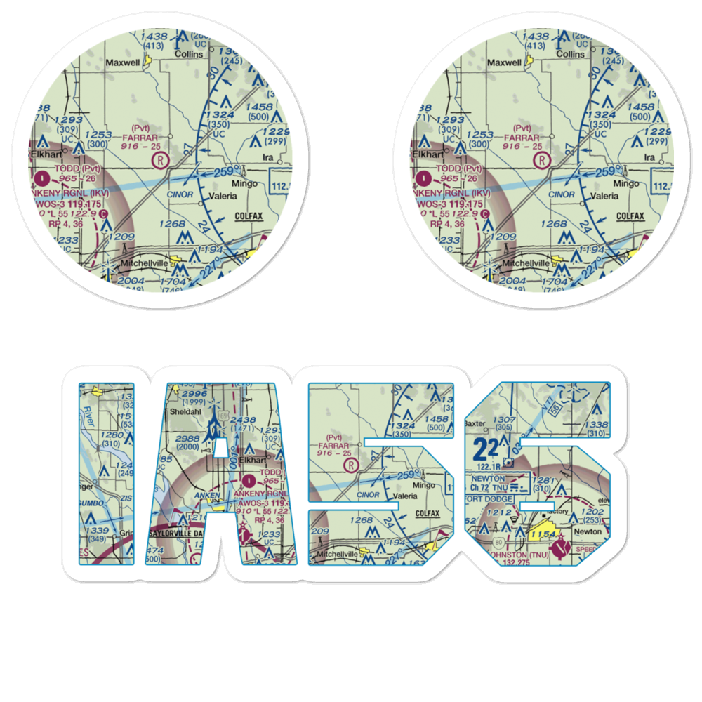 Farrar Airport (IA56) VFR Sectional Sticker Pack 