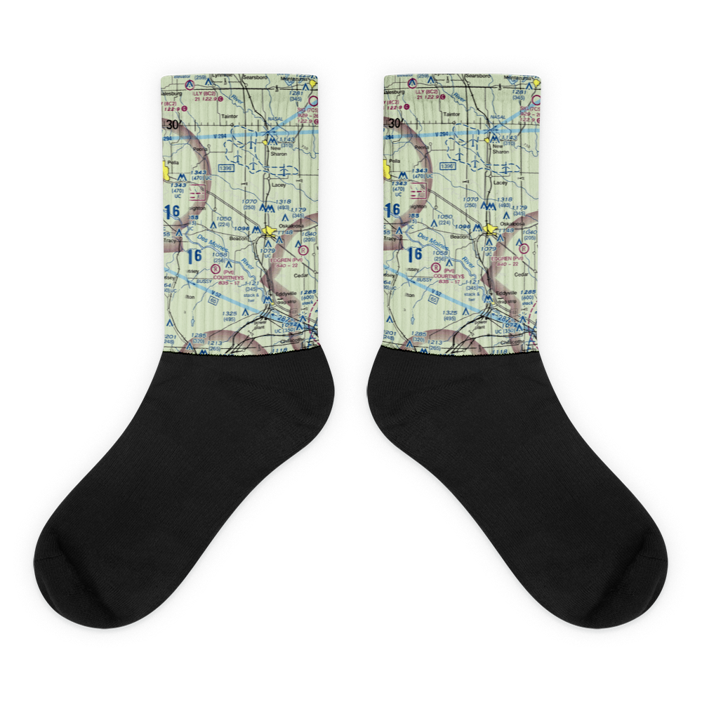 Pierson Field (IA32) VFR Sectional Socks 