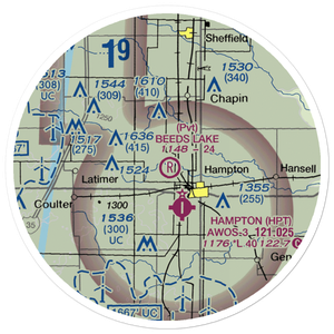 Beeds Lake Airport (IA31) VFR Sectional Sticker (20 mile)