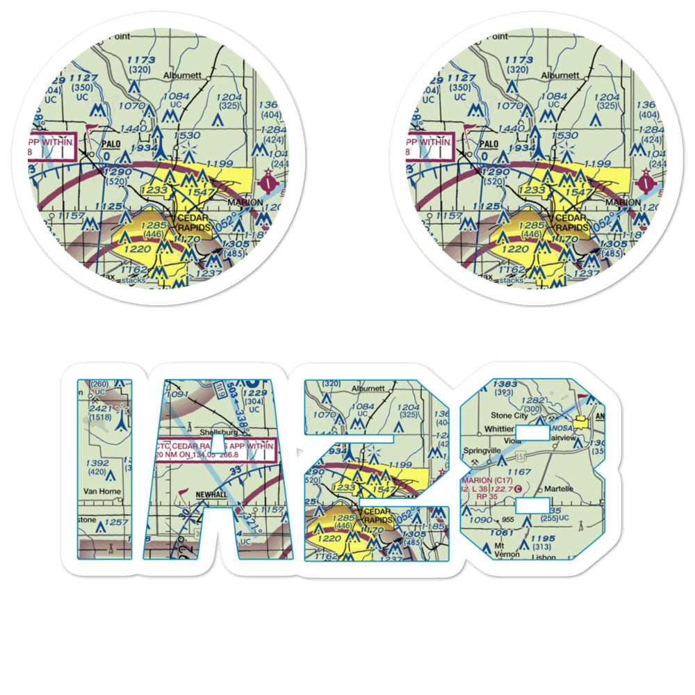 Sherman Airport (IA28) VFR Sectional Sticker Pack 