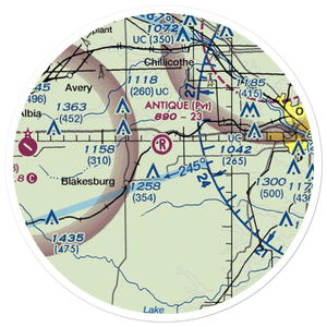 Antique Airfield (IA27) VFR Sectional Sticker (20 mile)