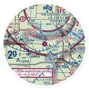 Green Castle Airport (IA24) VFR Sectional Sticker (20 mile)