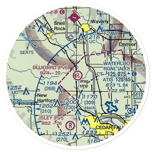 Bluebird Airport (IA17) VFR Sectional Sticker (20 mile)