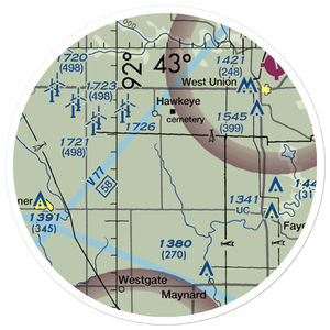 Hawk Field (IA15) VFR Sectional Sticker (20 mile)