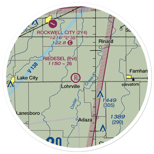 Riedesel Private Airport (IA08) VFR Sectional Sticker (20 mile)
