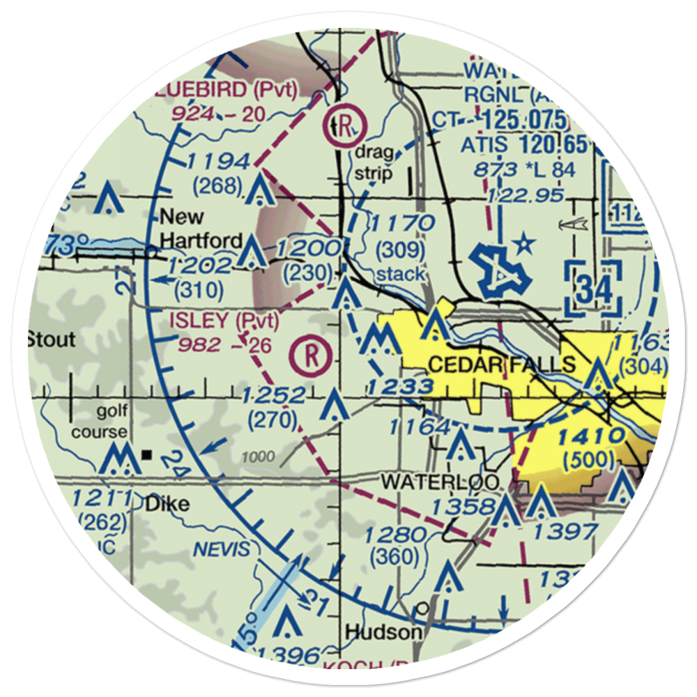 Lemons Airport (IA03) VFR Sectional Sticker (20 mile) 