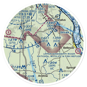 Hoff Airport (IA02) VFR Sectional Sticker (20 mile)