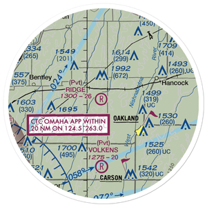 Ridge Airport (IA01) VFR Sectional Sticker (20 mile)