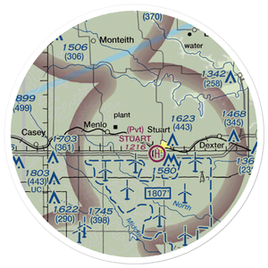 Jukam's Landing Airport (IA00) VFR Sectional Sticker (20 mile)