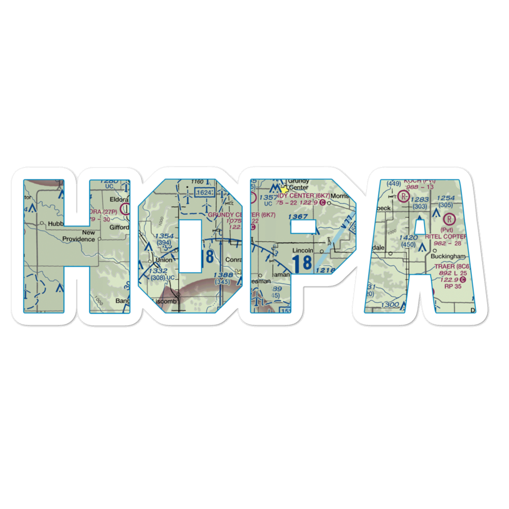 Hoppe Airspray (HOPA) VFR Sectional Sticker 
