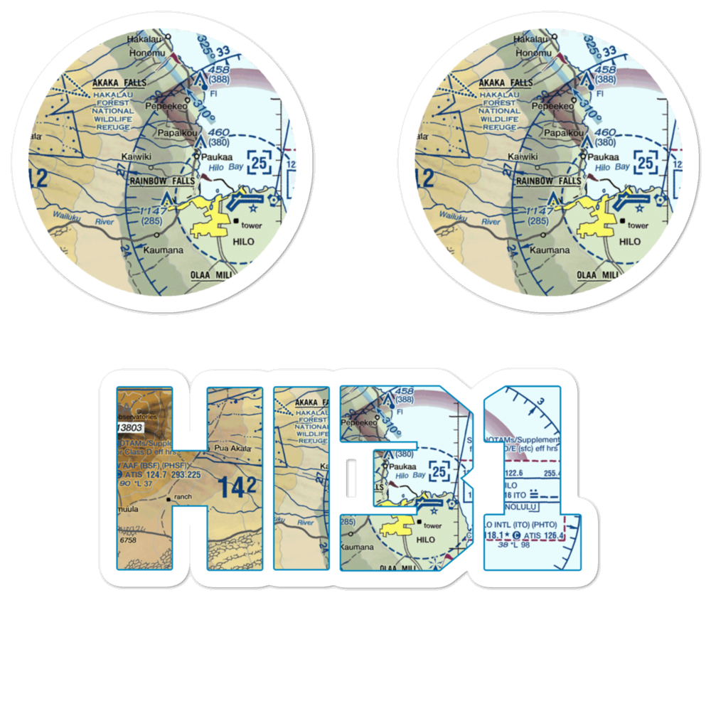 Mauna Kea-Honolii Airport (HI31) VFR Sectional Sticker Pack 