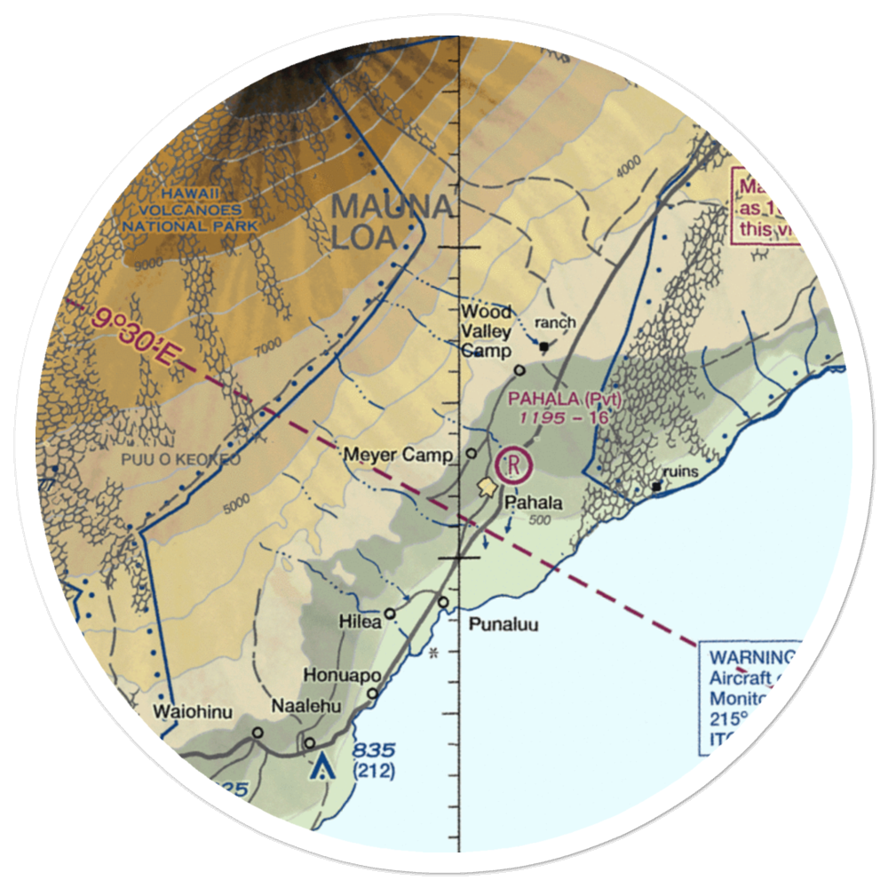 Upper Paauau Airport (HI29) VFR Sectional Sticker (30 mile) 