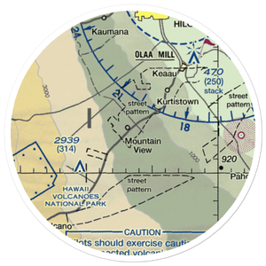 Mountain View Airstrip (HI23) VFR Sectional Sticker (20 mile)