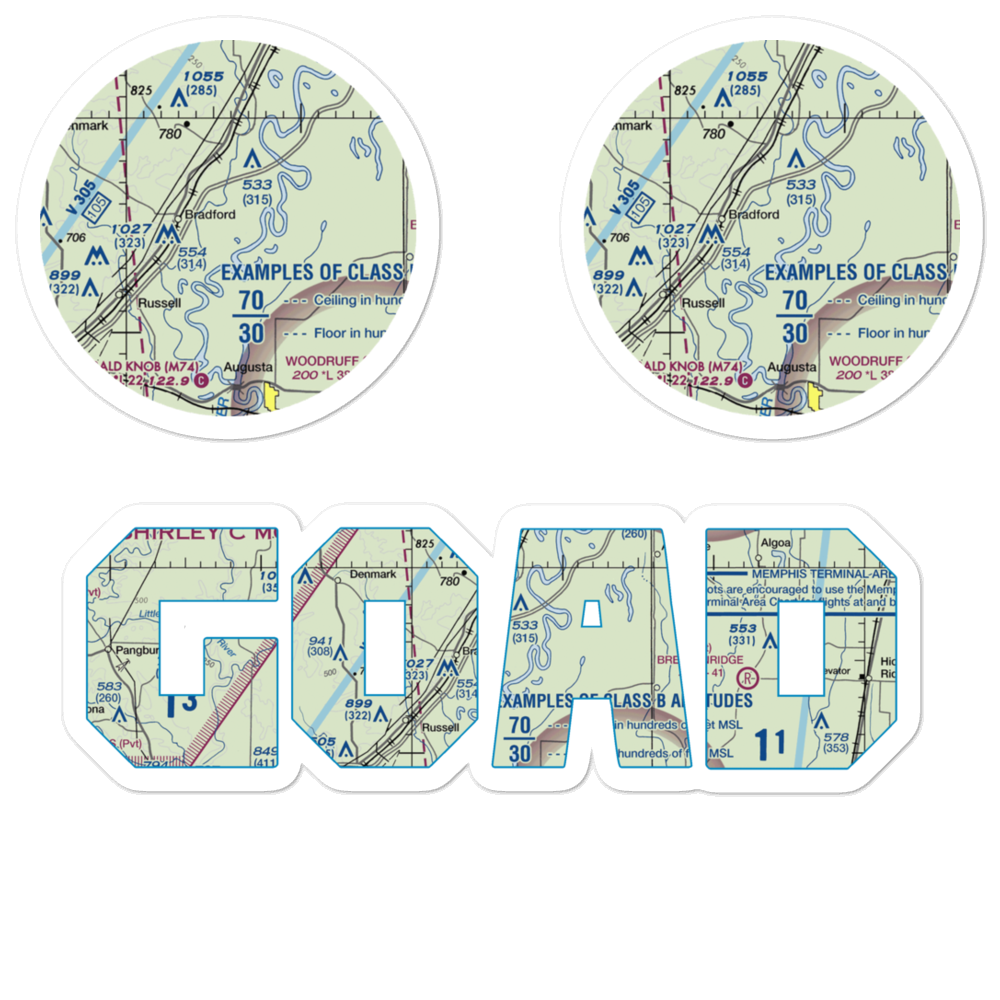 Goads field (GOAD) VFR Sectional Sticker Pack 