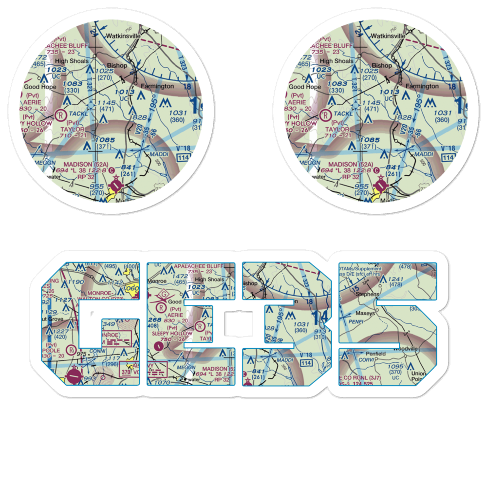 Southern Oaks Airport (GE35) VFR Sectional Sticker Pack 