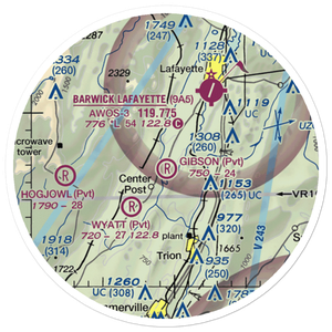 Gibson Field (GE05) VFR Sectional Sticker (20 mile)