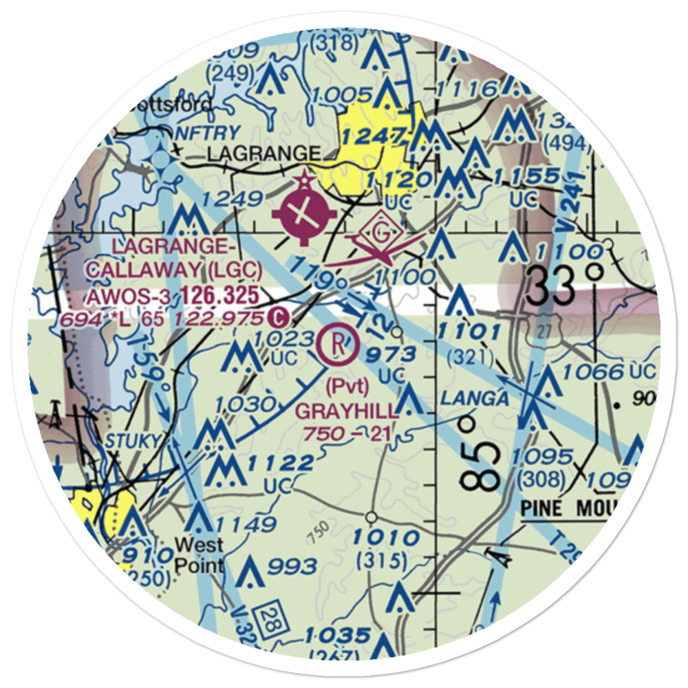 Grayhill Airport (GA98) VFR Sectional Sticker (20 mile) 