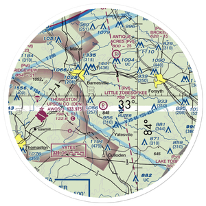 Little Tobesofkee Creek Ranch Airport (GA86) VFR Sectional Sticker (30 mile)